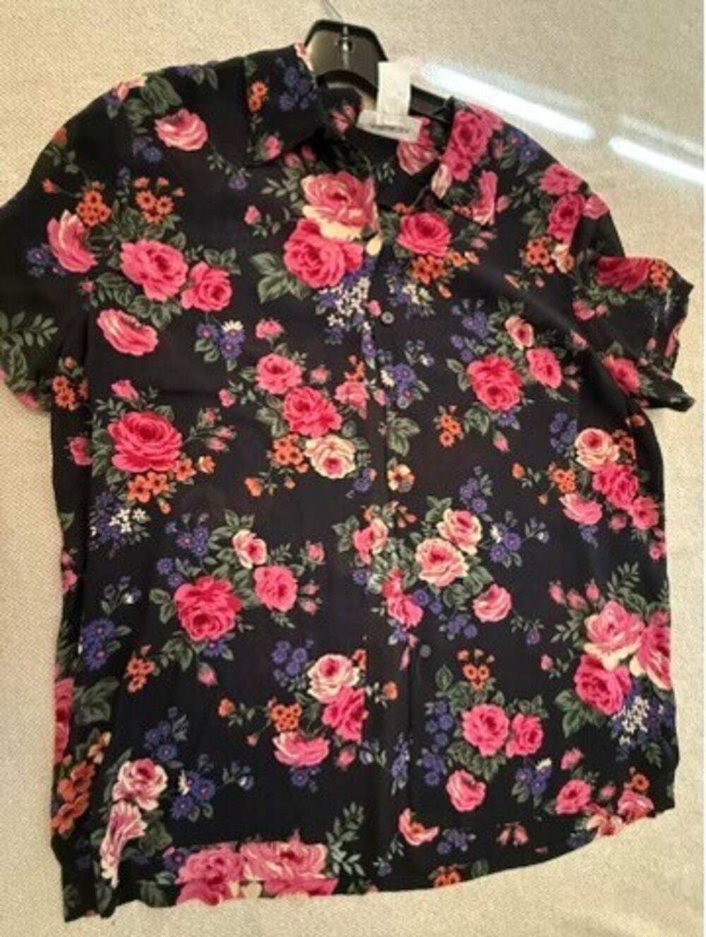 Jones New York Sport Women's Medium Floral Button-Up Blouse